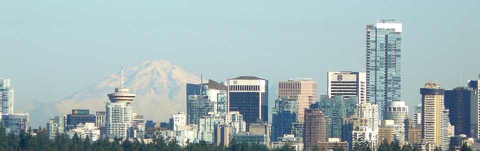 Vancouver Skyline  bei der Abfahrt